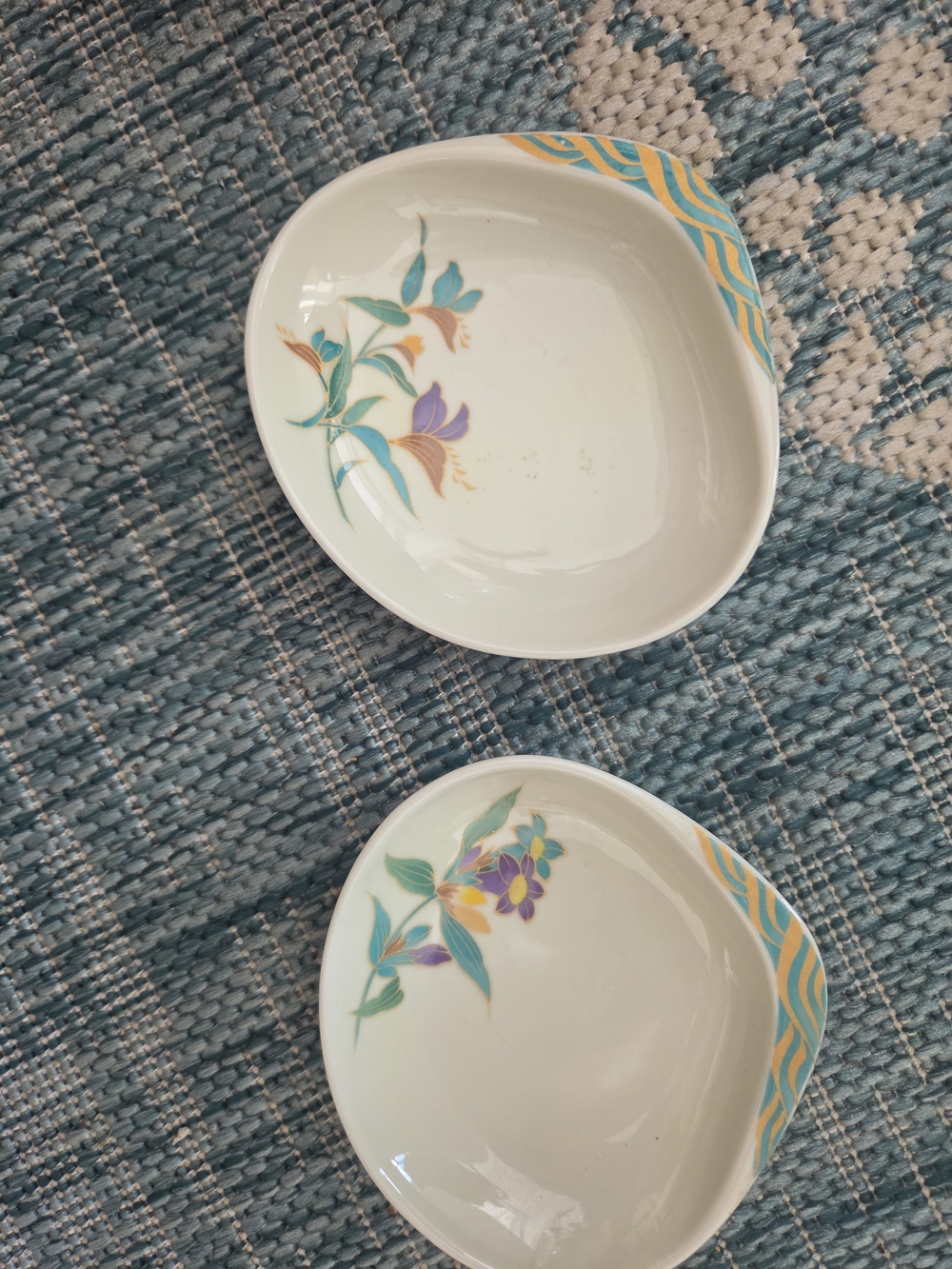 Vintage Japan Decorative Floral Porcelain Rice Serving Bowls Jewelry Dish